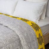 Block Printed Cotton Reversible Jaipuri Rajai with Pillow Cover