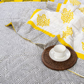 Block Printed Cotton Reversible Jaipuri Rajai with Pillow Cover
