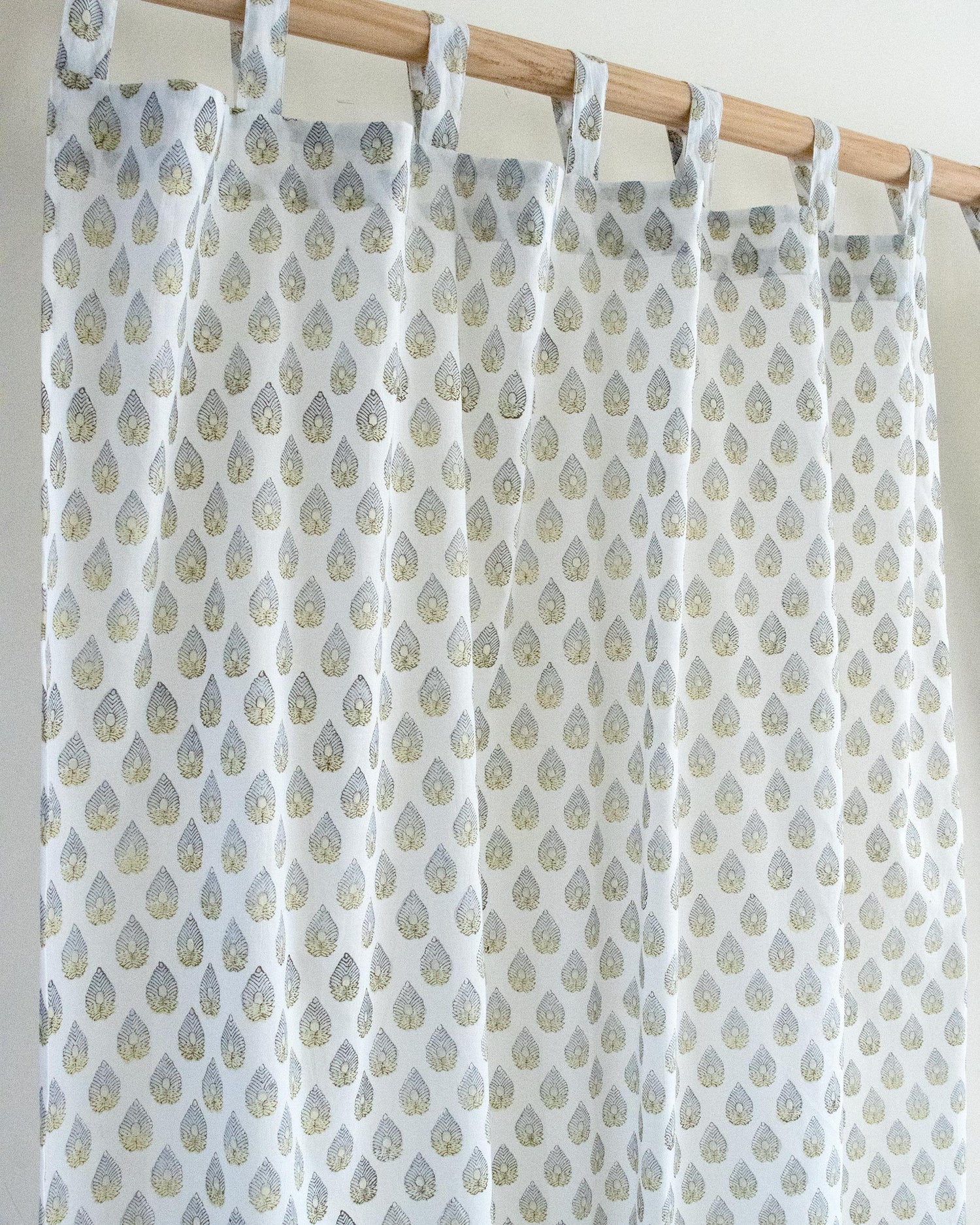 Block Printed Curtains Set for Bedroom in India
