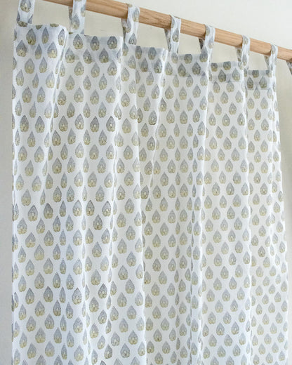 Block Printed Curtains Set for Bedroom in India
