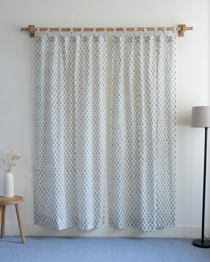 Block Printed Curtains Set for Bedroom in India