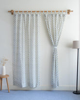 Block Printed Curtains Set for Bedroom in India