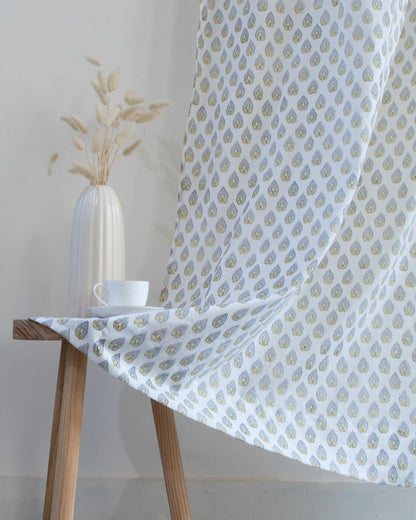 Block Printed Curtains Set for Bedroom in India