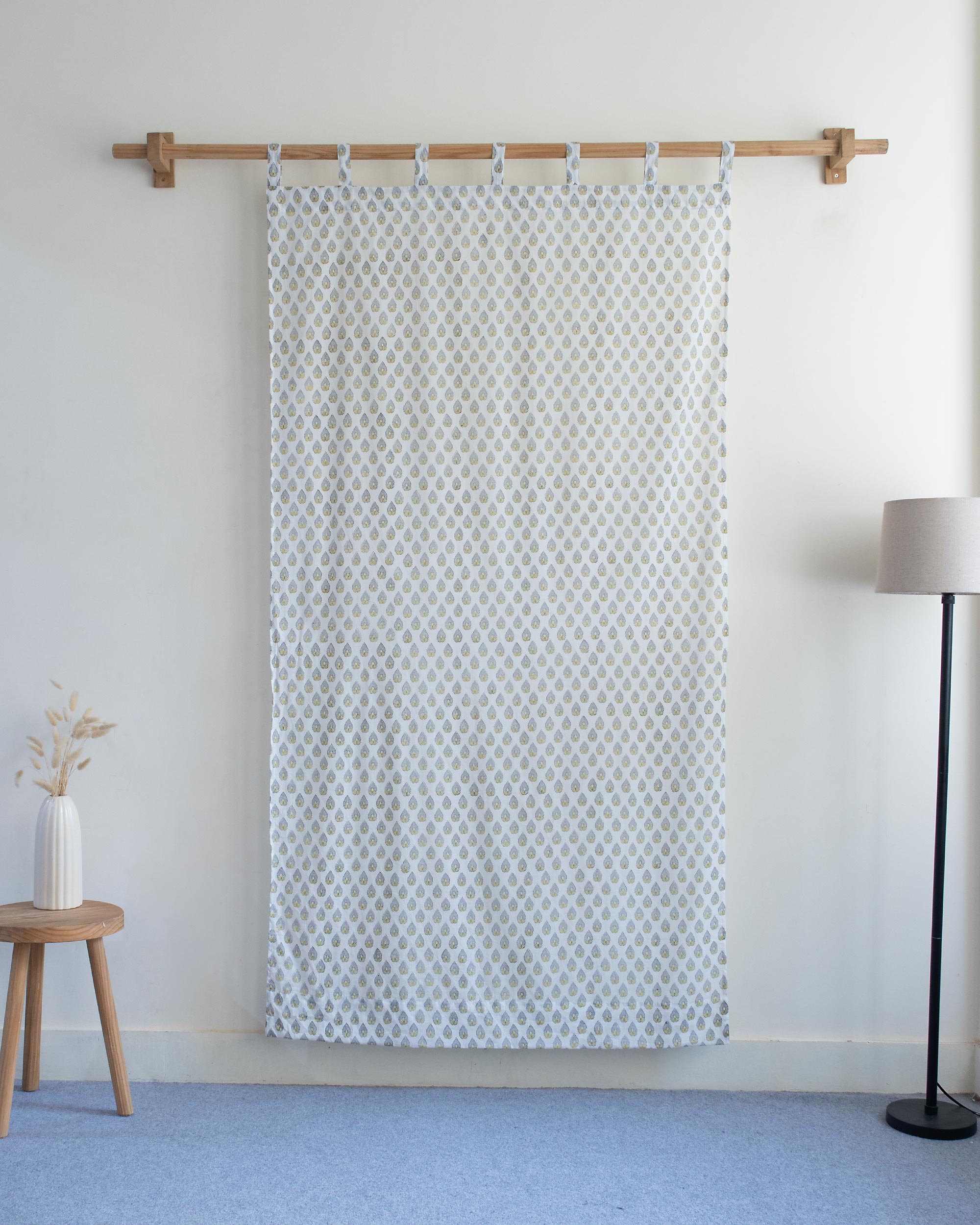 Block Printed Curtains Set for Bedroom in India