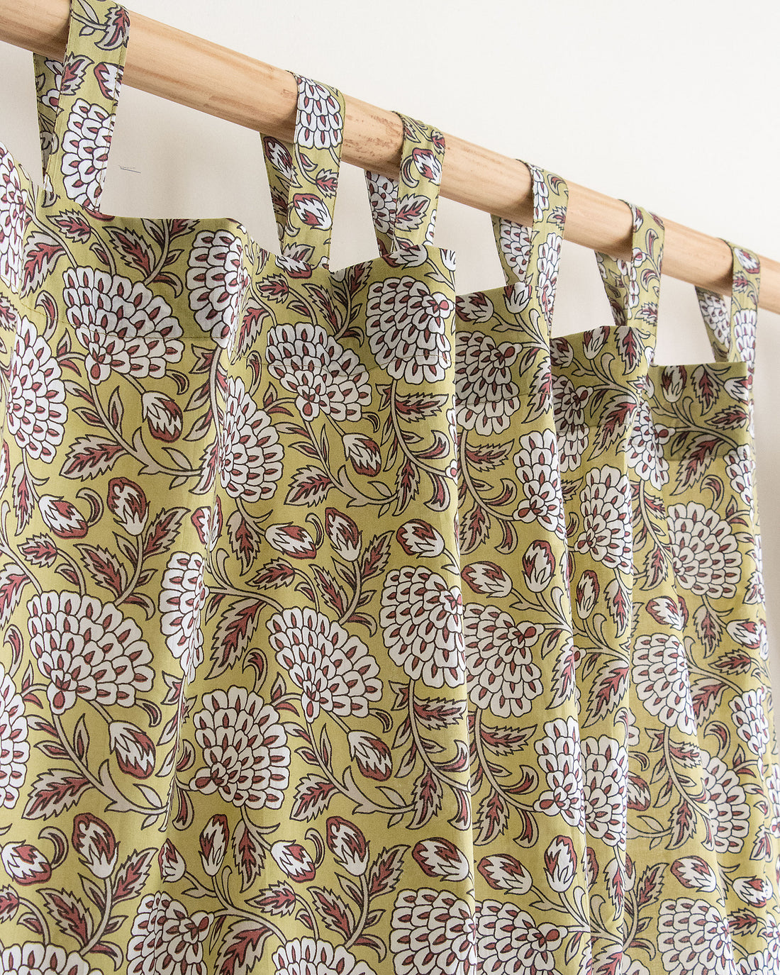 Block Printed Floral Curtains for Door