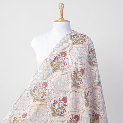 Block Printed Indian Cotton Red Boota Sarong For Ladies