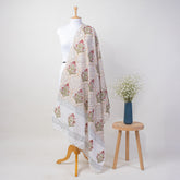 Block Printed Indian Cotton Red Boota Sarong For Ladies