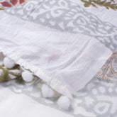 Block Printed Indian Cotton Red Boota Sarong For Ladies