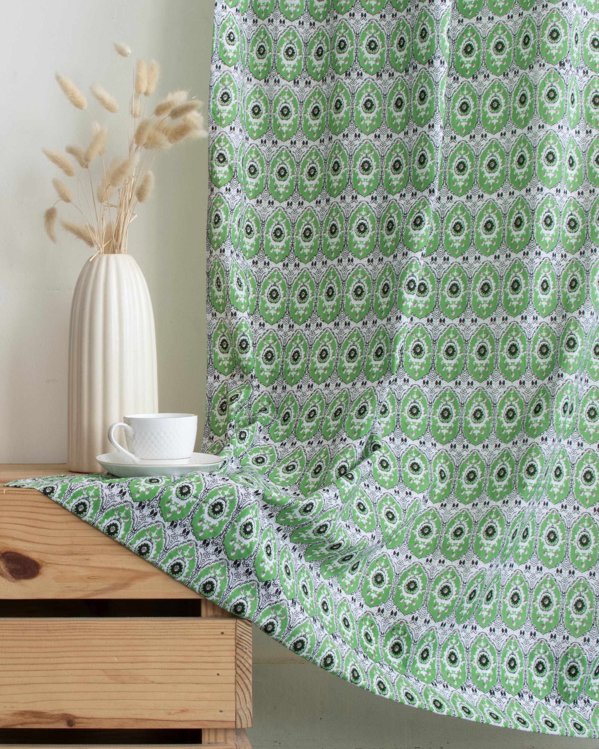 Block Printed Pure Cotton Curtain Online