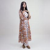 Block Printed Women Floral 3 Piece Shrug Set For Events