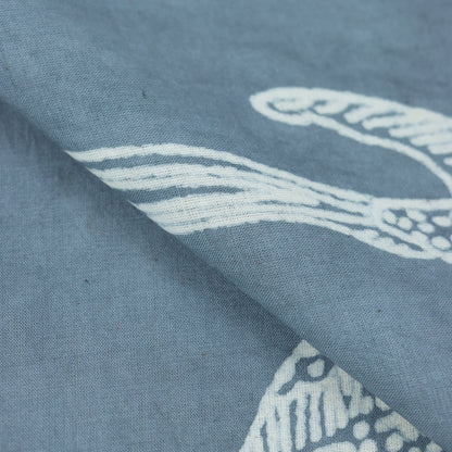 Blue Bird Dabu Hand Block Print Fabric