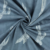 Blue Bird Dabu Hand Block Print Fabric
