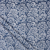 Blue Block Print Cotton Fabric By The Yard