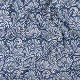 Blue Block Print Cotton Fabric By The Yard
