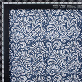 Blue Block Print Cotton Fabric By The Yard