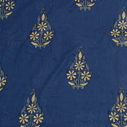 Blue Boota Hand Block Print Dabu Fabric