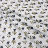 Blue Booti Block Print Fabric Cloth