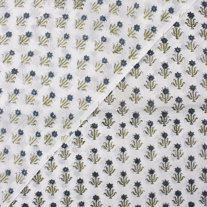 Blue Booti Block Print Fabric Cloth