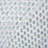 Blue Booti Block Printed Pure Cotton Indian Fabric