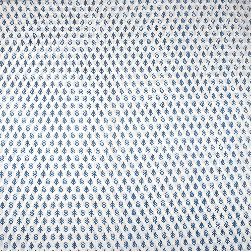 Blue Booti Floral Cotton Hand Block Print Fabric