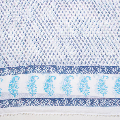 Blue Booti Hand Block Print Sarong For Women
