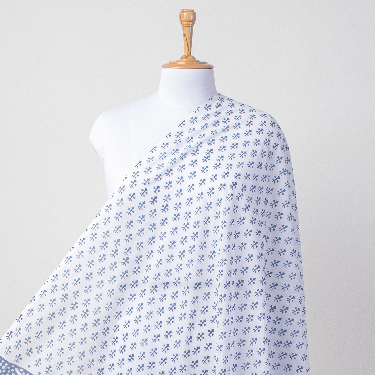 Blue Booti Hand Block Print Sarong For Women