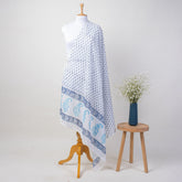 Blue Booti Hand Block Print Sarong For Women
