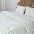 Blue Booti Handmade Indian Cotton Kantha Quilt Blanket
