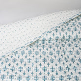 Blue Booti Handmade Indian Cotton Kantha Quilt Blanket