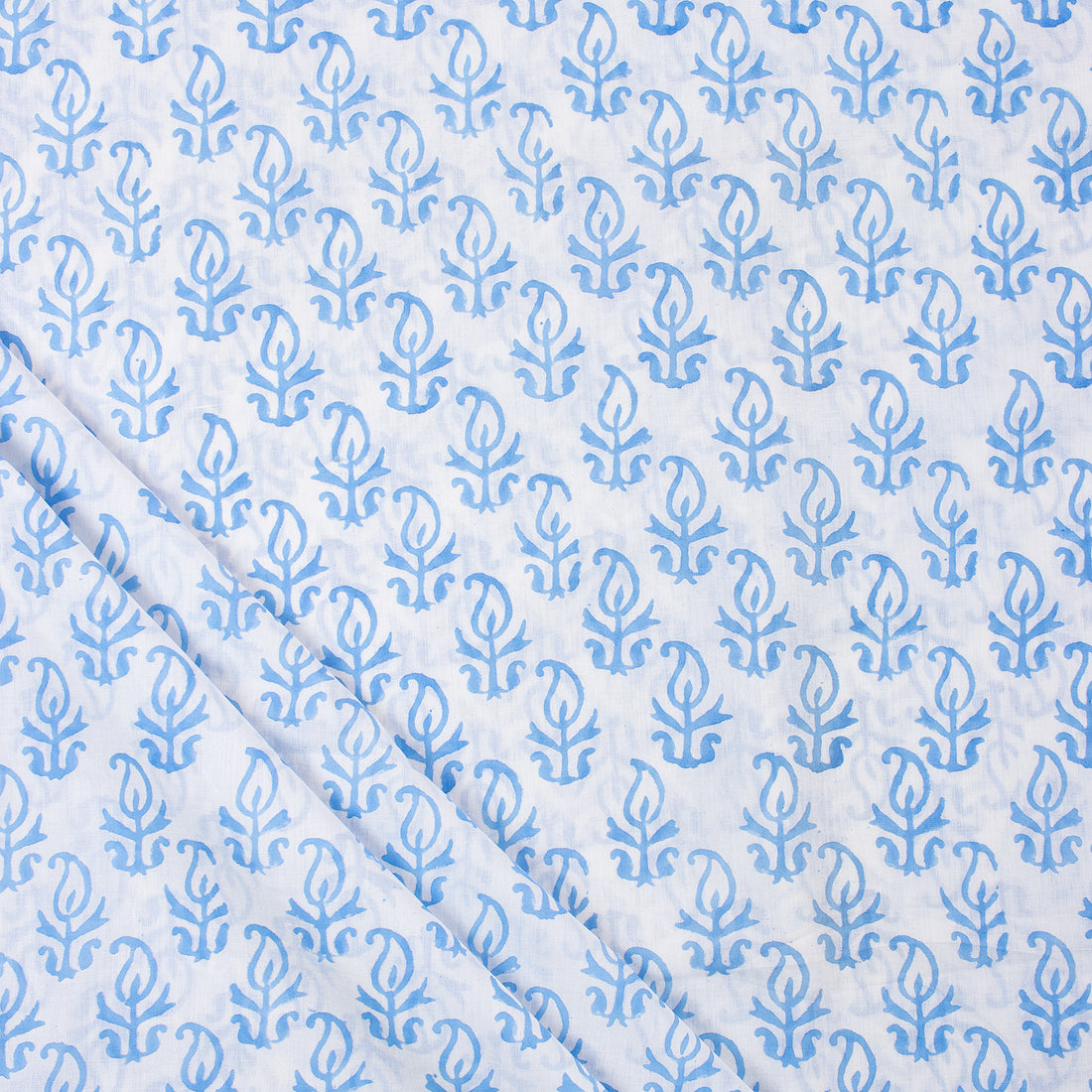Blue Booti Indian Block Print Cotton Fabric Material