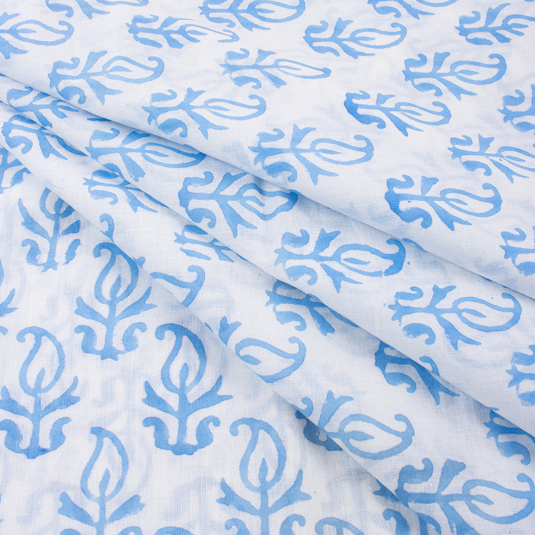 Blue Booti Indian Block Print Cotton Fabric Material