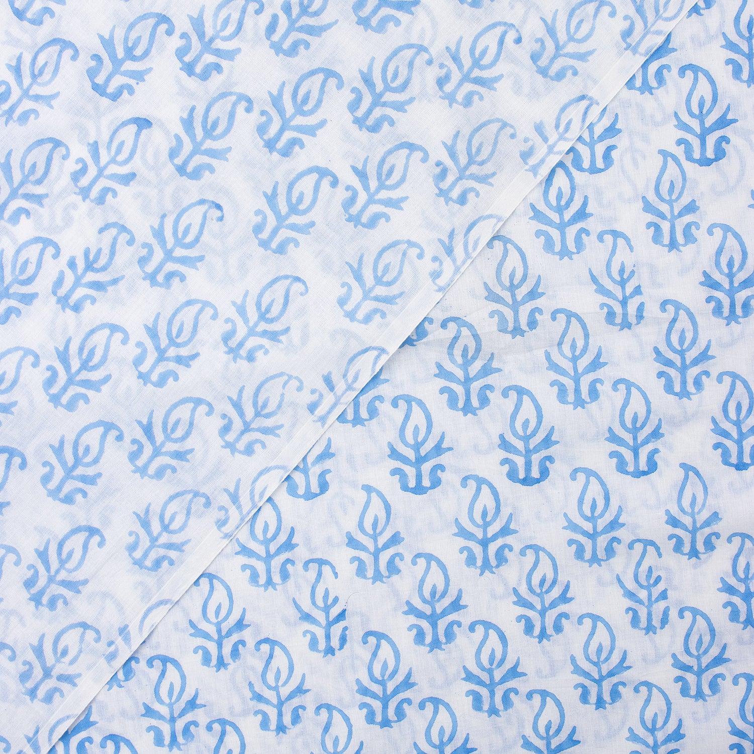 Blue Booti Indian Block Print Cotton Fabric Material