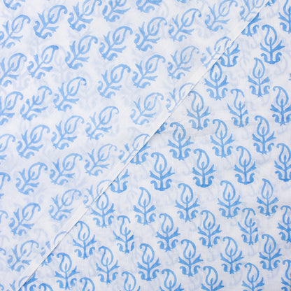 Blue Booti Indian Block Print Cotton Fabric Material