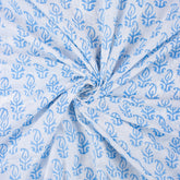 Blue Booti Indian Block Print Cotton Fabric Material
