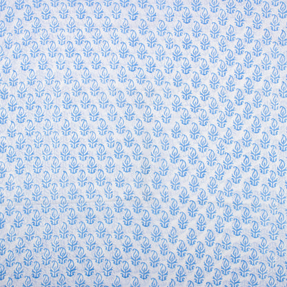 Blue Booti Indian Block Print Cotton Fabric Material
