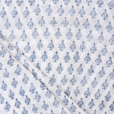 Blue Booty Hand Block Print Fabric For Dress Material