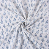 Blue Booty Hand Block Print Fabric For Dress Material
