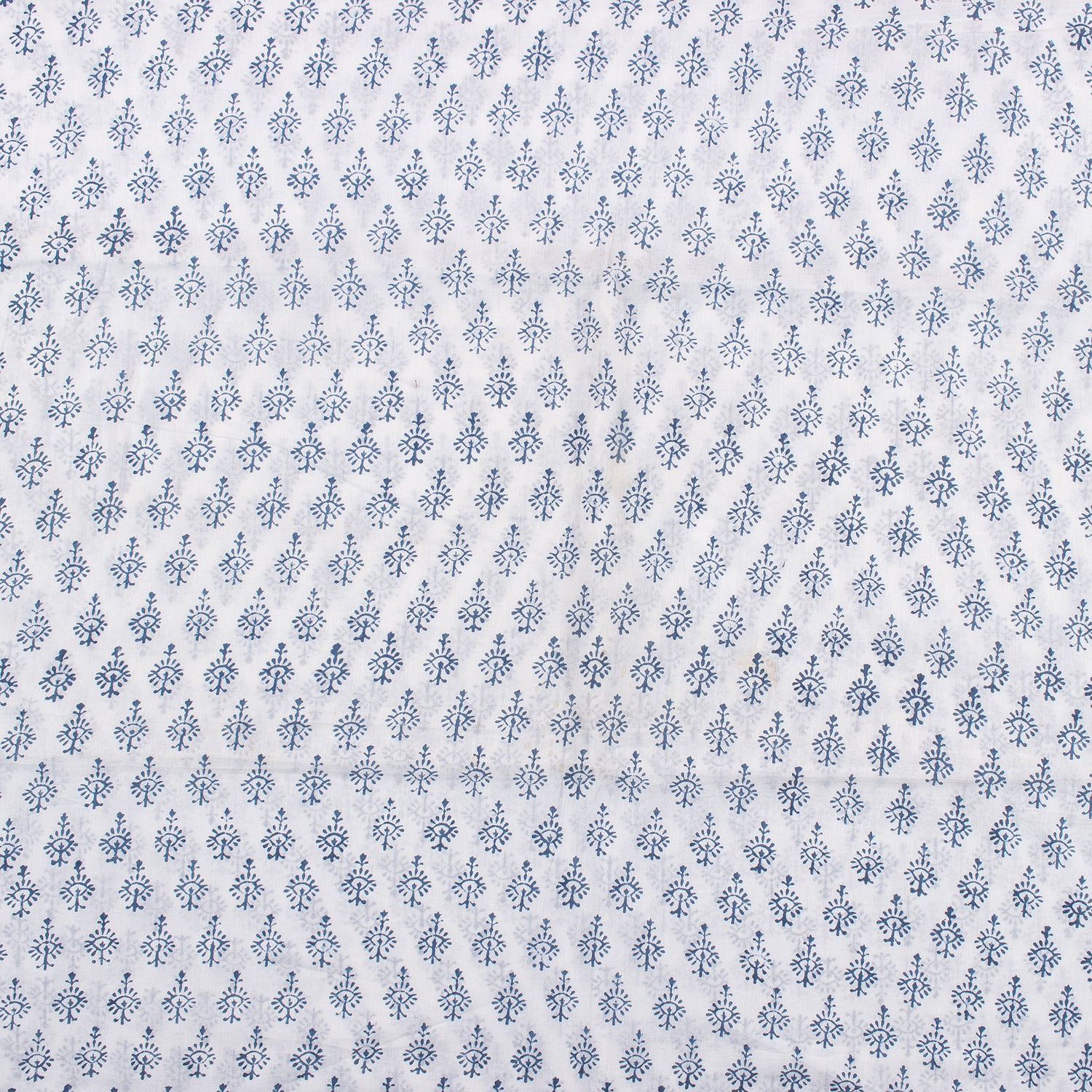 Blue Booty Hand Block Print Fabric For Dress Material