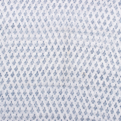 Blue Booty Hand Block Print Fabric For Dress Material