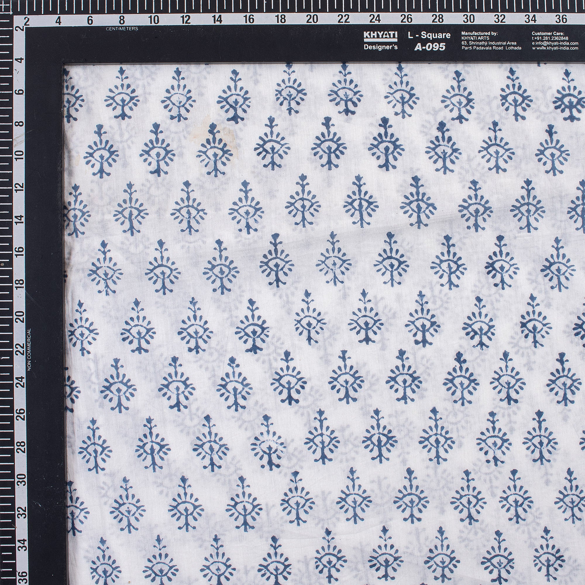 Blue Booty Hand Block Print Fabric For Dress Material