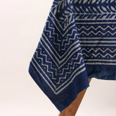 Blue Cotton Hand Block Printed Dining Table Cloth