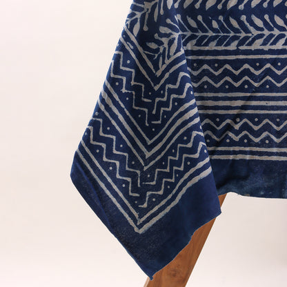 Blue Cotton Hand Block Printed Dining Table Cloth