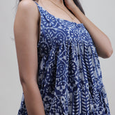 Blue Cotton Summer Midi Dress For Women