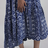 Blue Cotton Summer Midi Dress For Women