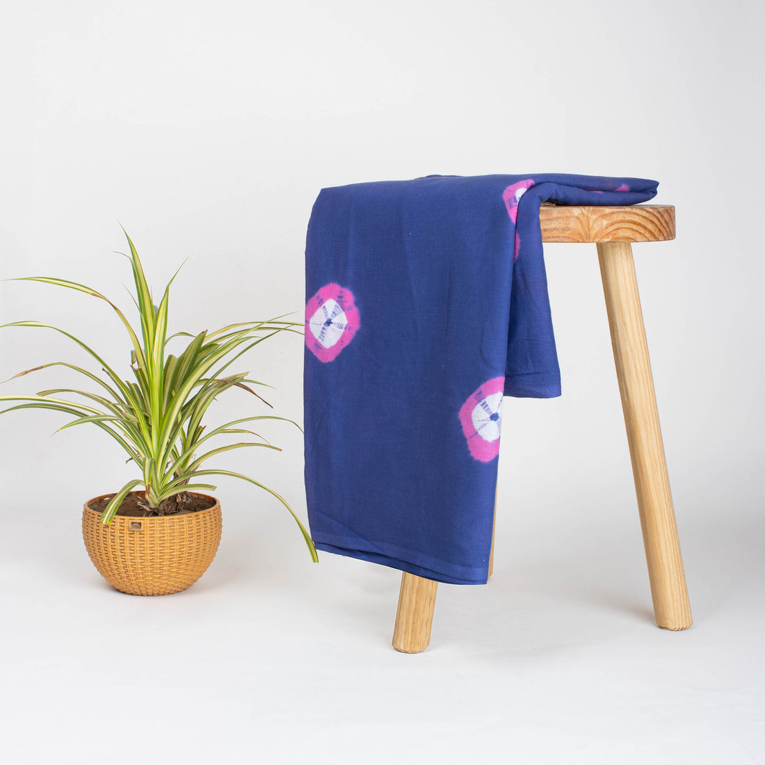 Blue Cotton Tie Dye Shibori Fabric