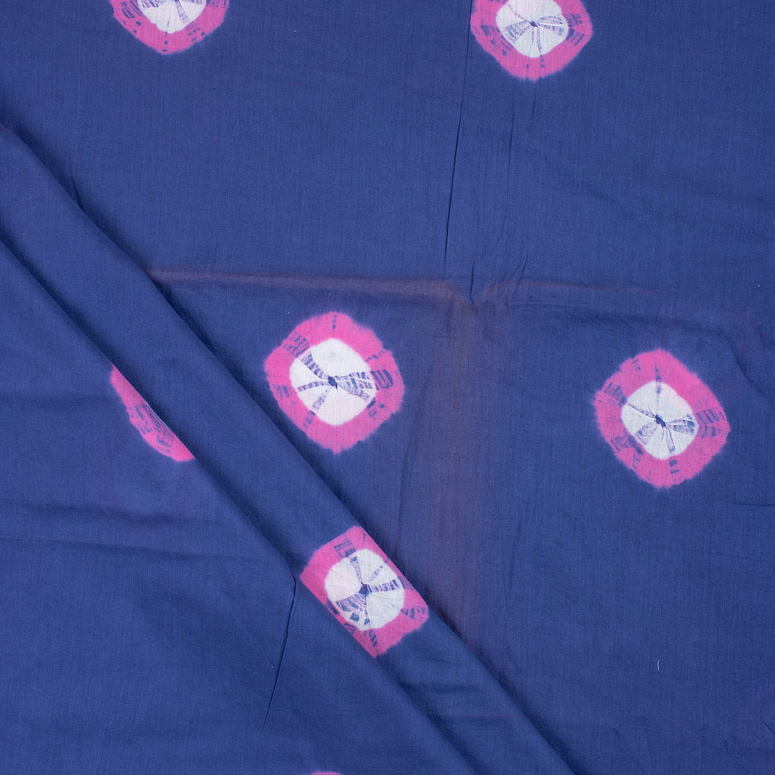 Blue Cotton Tie Dye Shibori Fabric