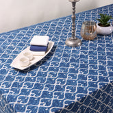 Blue Dabu Cotton Dining Table Cover Cloth