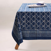 Blue Dabu Cotton Dining Table Cover Cloth