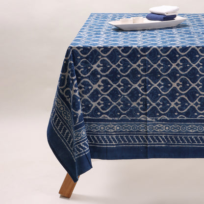 Blue Dabu Cotton Dining Table Cover Cloth
