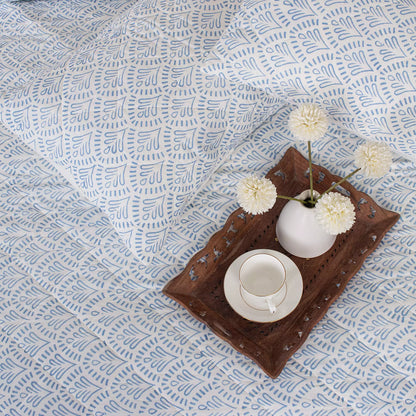Blue Floral Hand Block Printed Machine Quilts Best Cotton Blanket